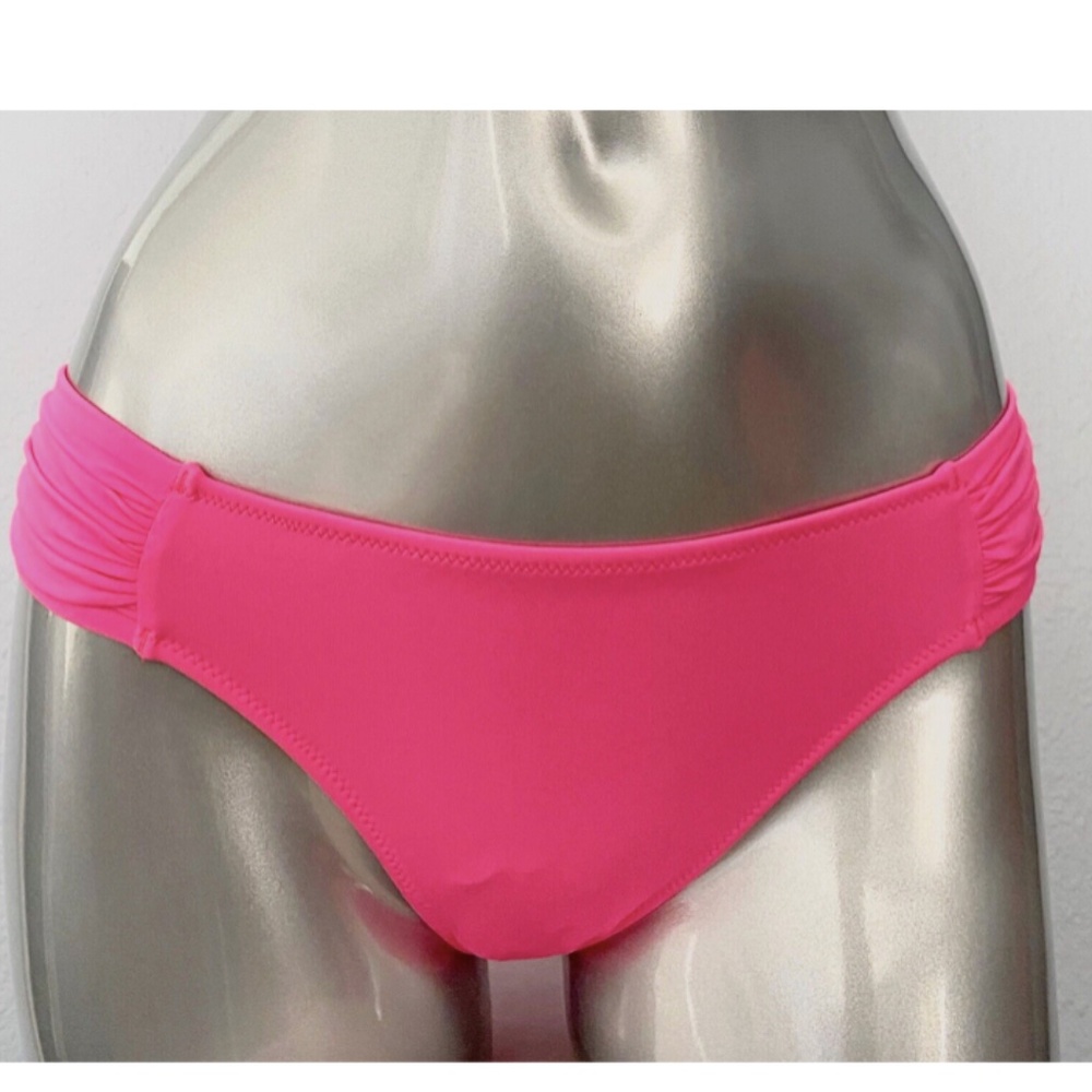 Victorias Secret New Ruched Knockout Shocking Pink Ruched Bikini Bottom Small S